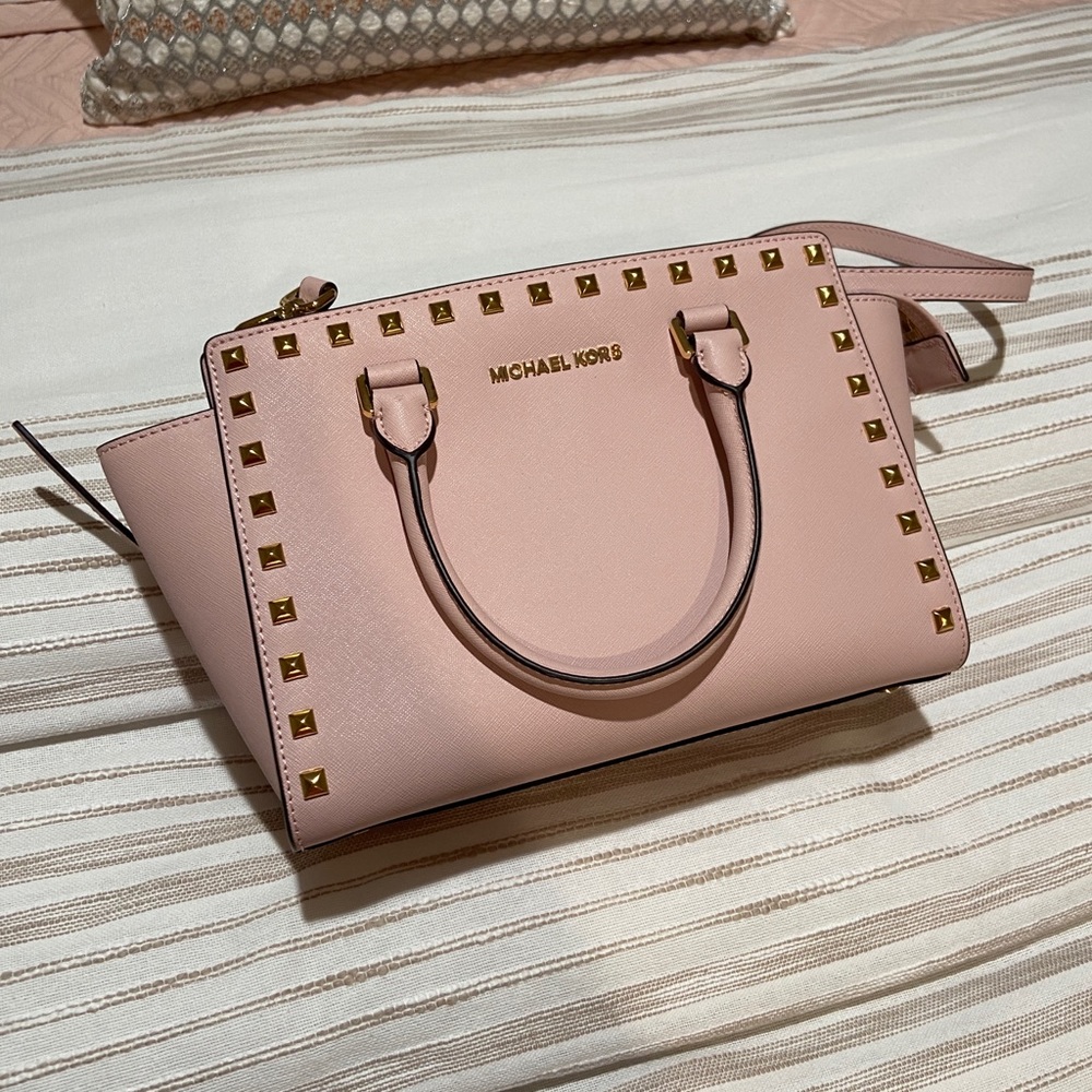 Pink Michael Kors Selma Studded Crossbody